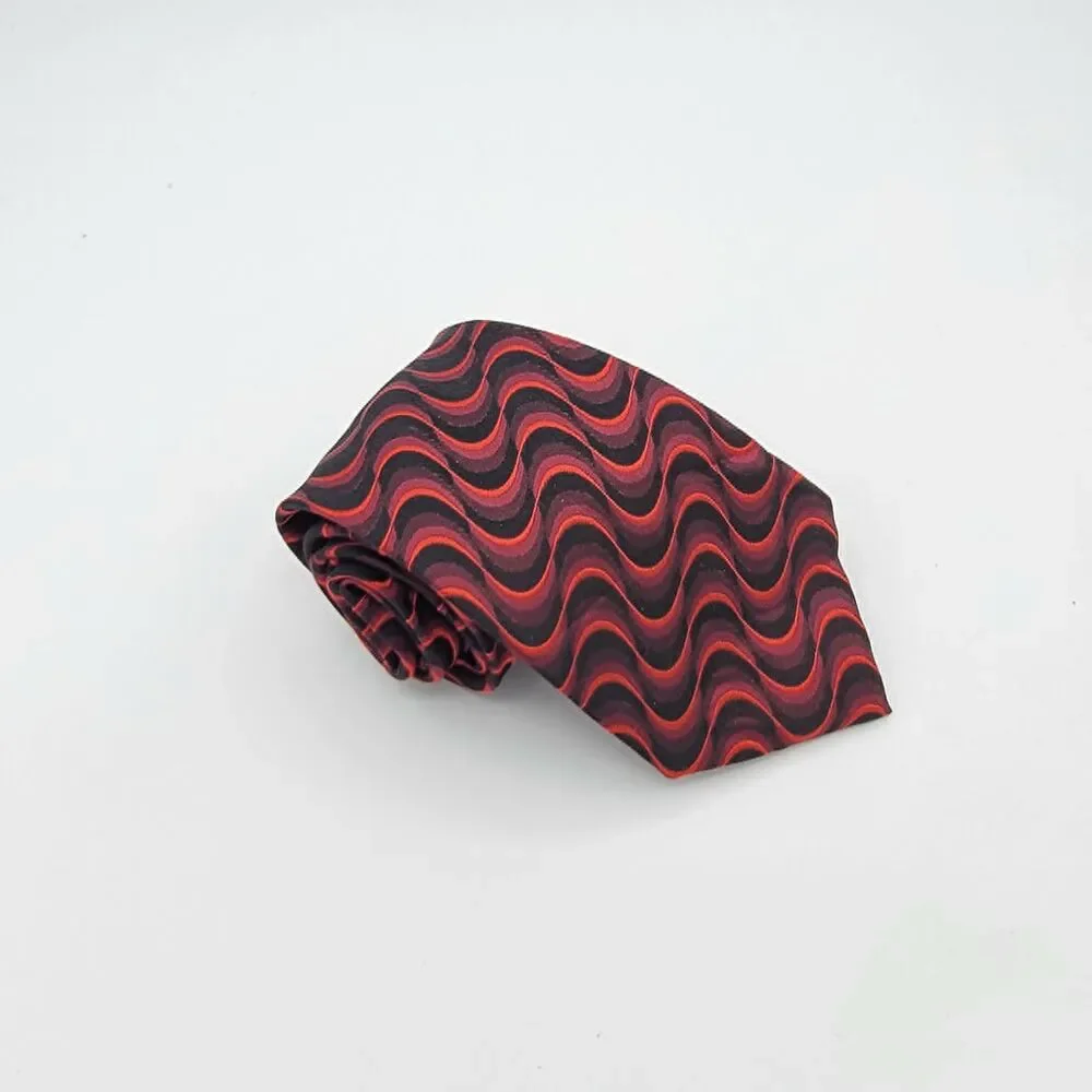 Arrow Mens Necktie Tie Red Black Geometric Silk 58.5 x 3.5
